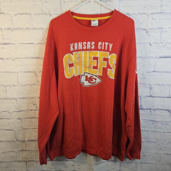 Nike Other - Nike Rewind Kansas City Chiefs Crew Pullover Sweatshirt Mens 3XL Red